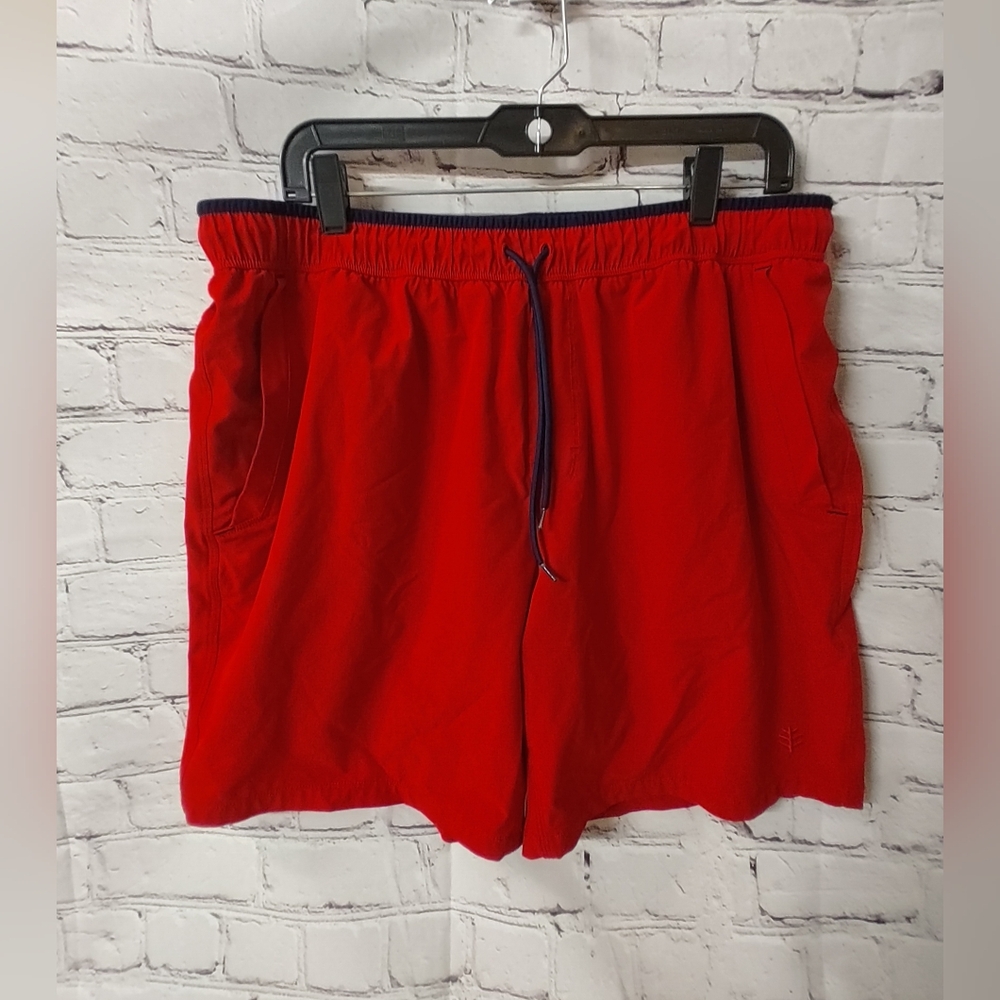 Coolibar Mens Swim Shorts Trunks UPF 50 Recycled Nylon Large Red